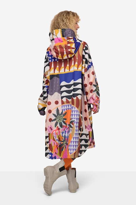 Funktions-Regencape, Unisex, Print, Kapuze
