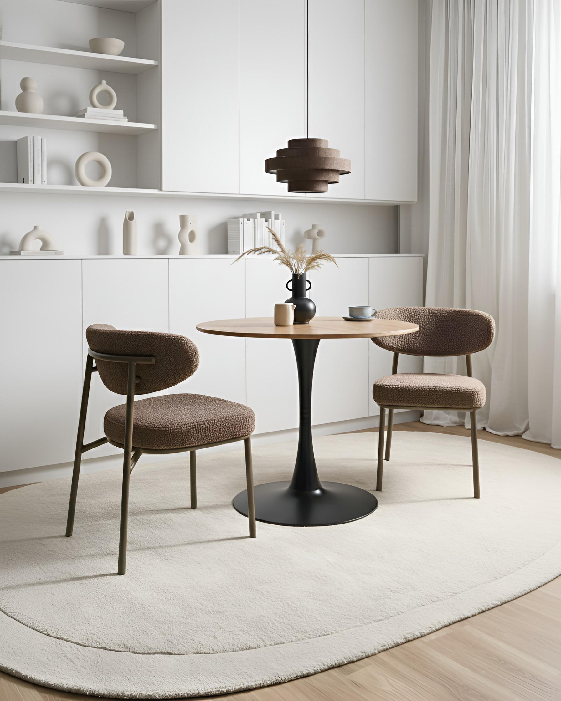 Set van 2 eetkamerstoelen UNITY Bouclé Taupe