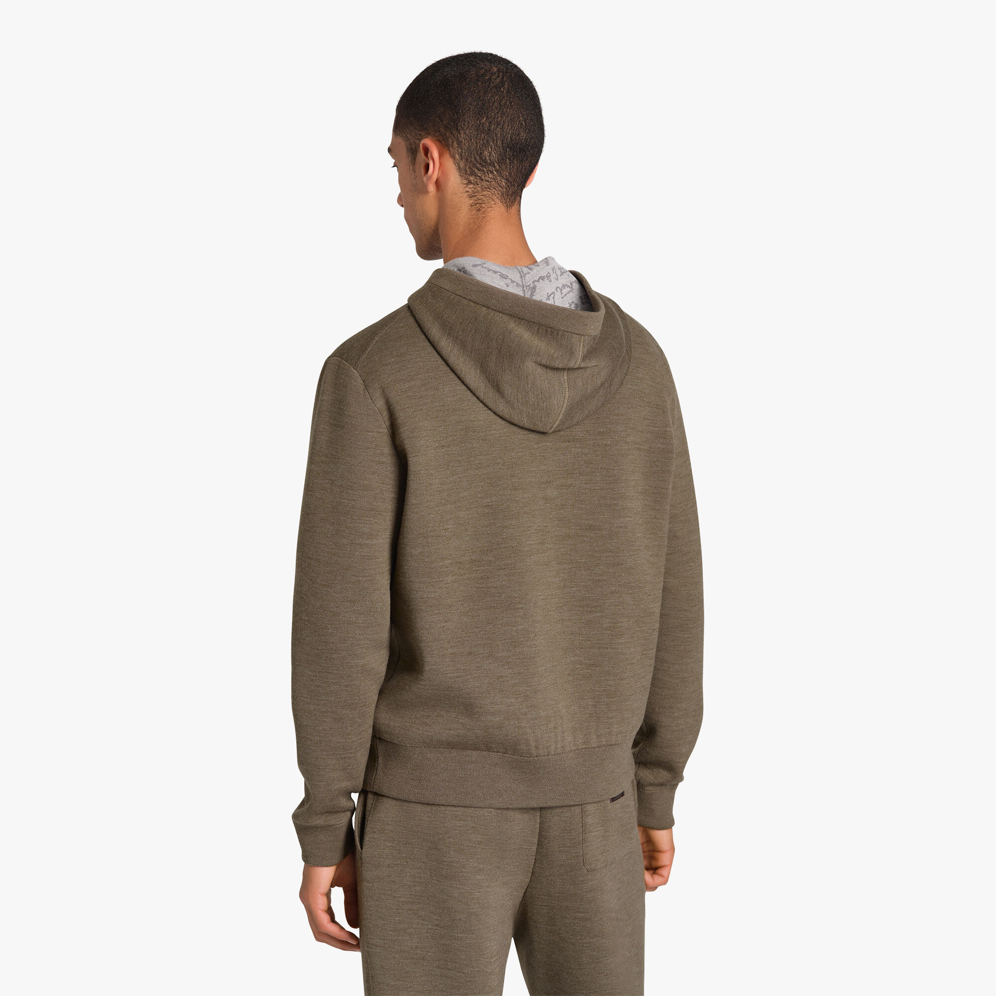 Sweat À Capuche Zippe En Laine Double Face Scritto