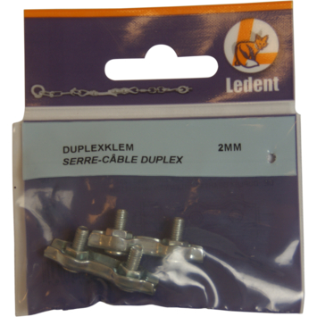 Ledent draadklem duplex 2 mm 2 stuks