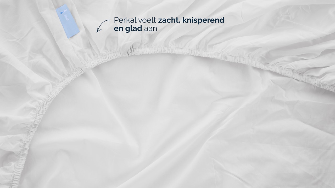 Hoeslaken B Bright Perkal topper off white