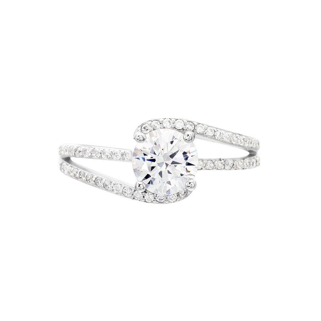 Bague Solitaire Maggy Argent Blanc Oxyde De Zirconium