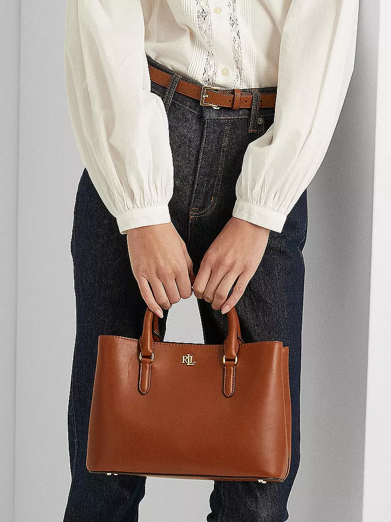 LAUREN RALPH LAUREN Ledertasche - Henkeltasche MARCY 26 Small braun