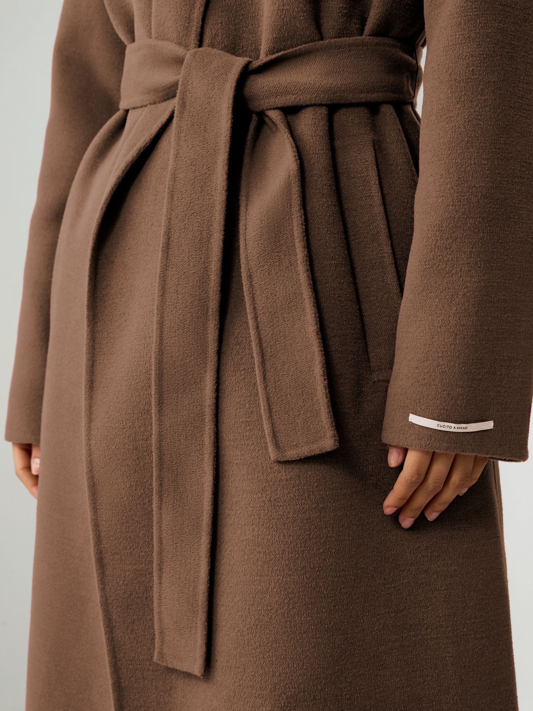 Emme Marella Xeno Belted Wrap Brown Coat