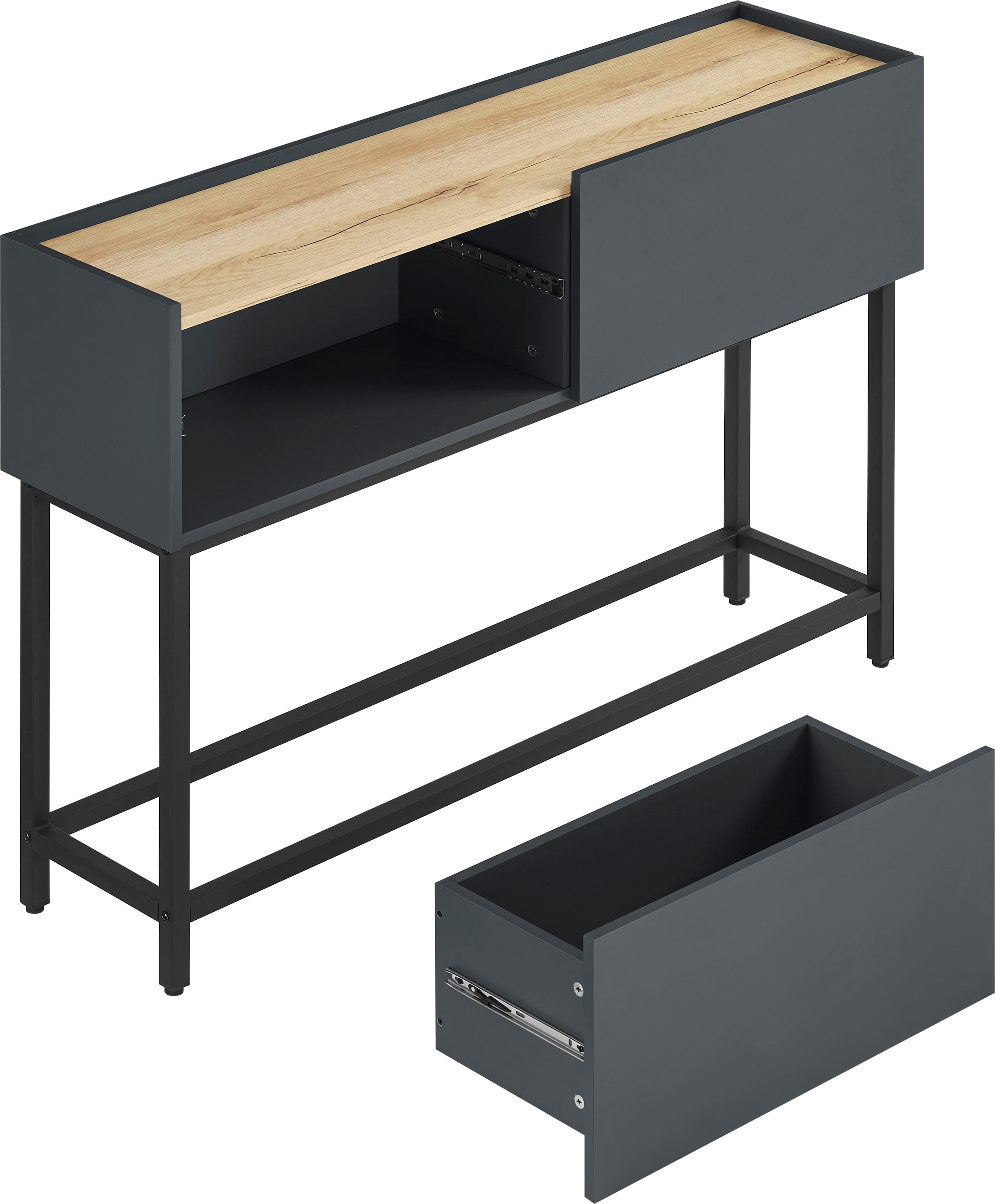 GOODproduct Konsolentisch »Azly« pflegeleichte Melaminoberfläche, Metallgestell, Breite 120 cm