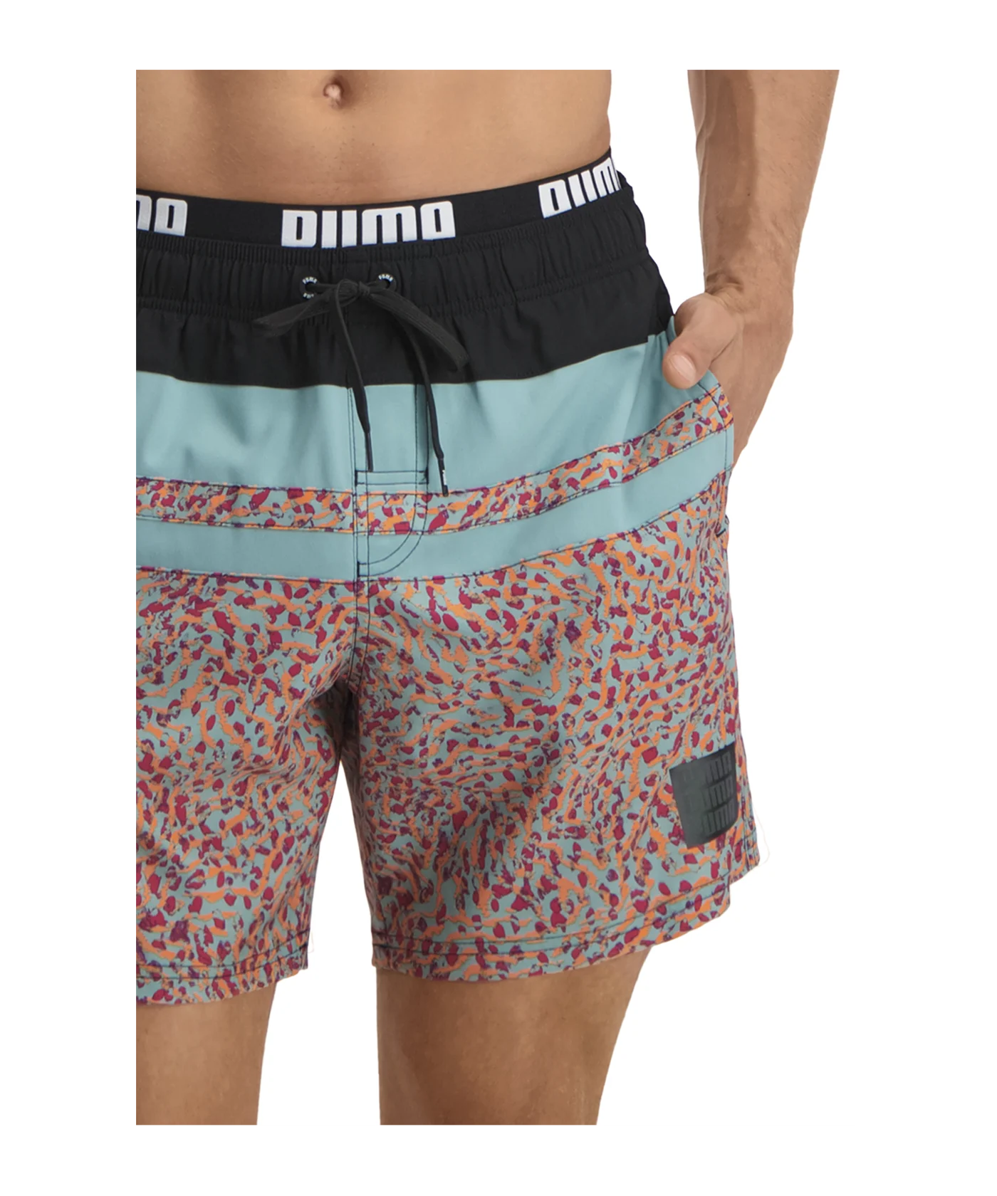 PUMA Swim Heritage Stripe Mid Badehose F003