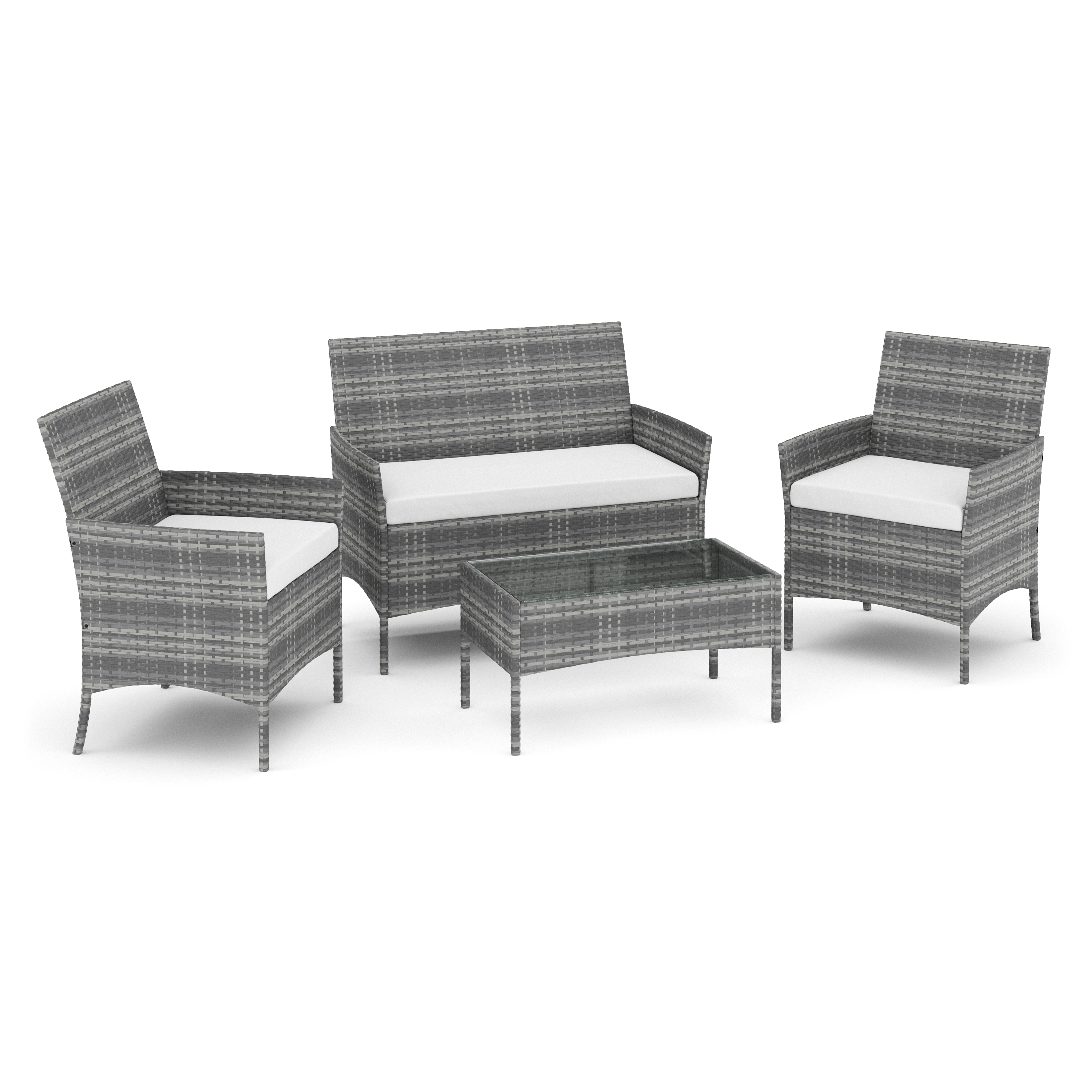 Gartenset Rattan MOLDE grau/beige