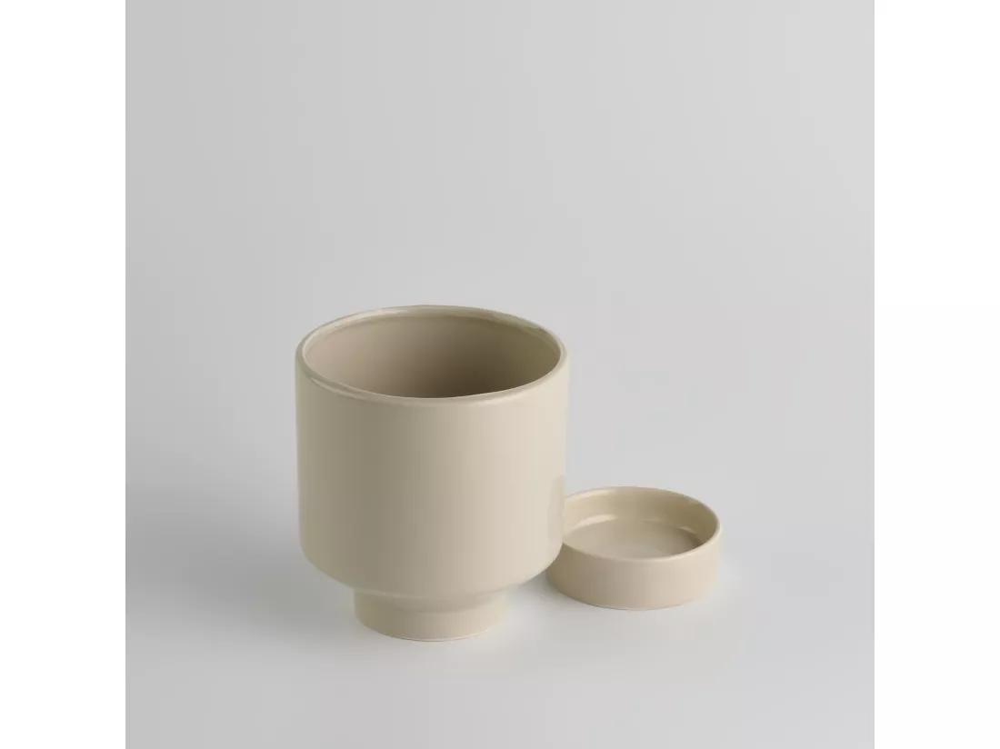 Pot De Fleurs Gabriela Beige Moyen 14.5 x 14
