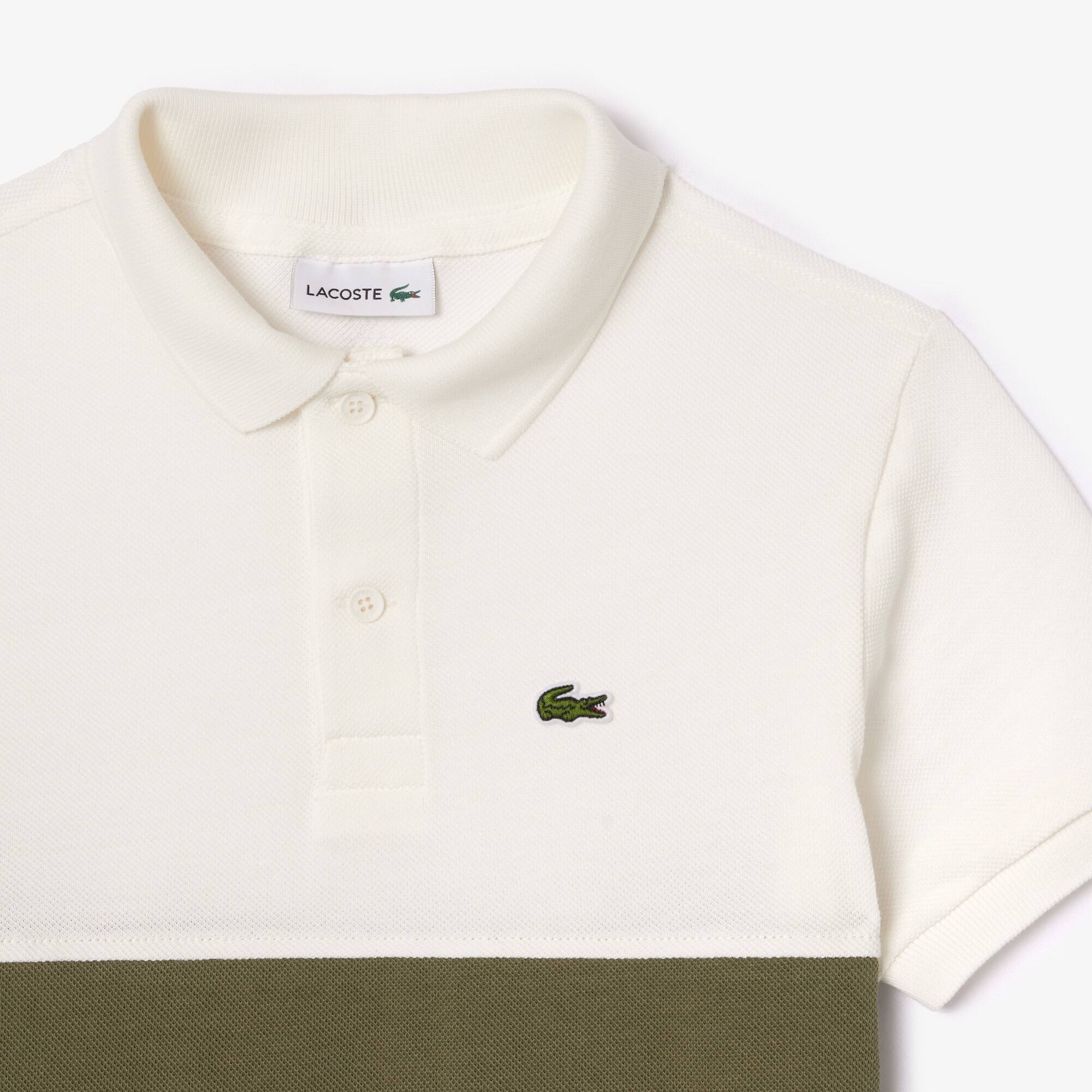 Kinder LACOSTE Poloshirt aus Bio-Baumwoll-Piqué mit Colourblock Poloshirts - Weiss - Lacoste - Kinder
