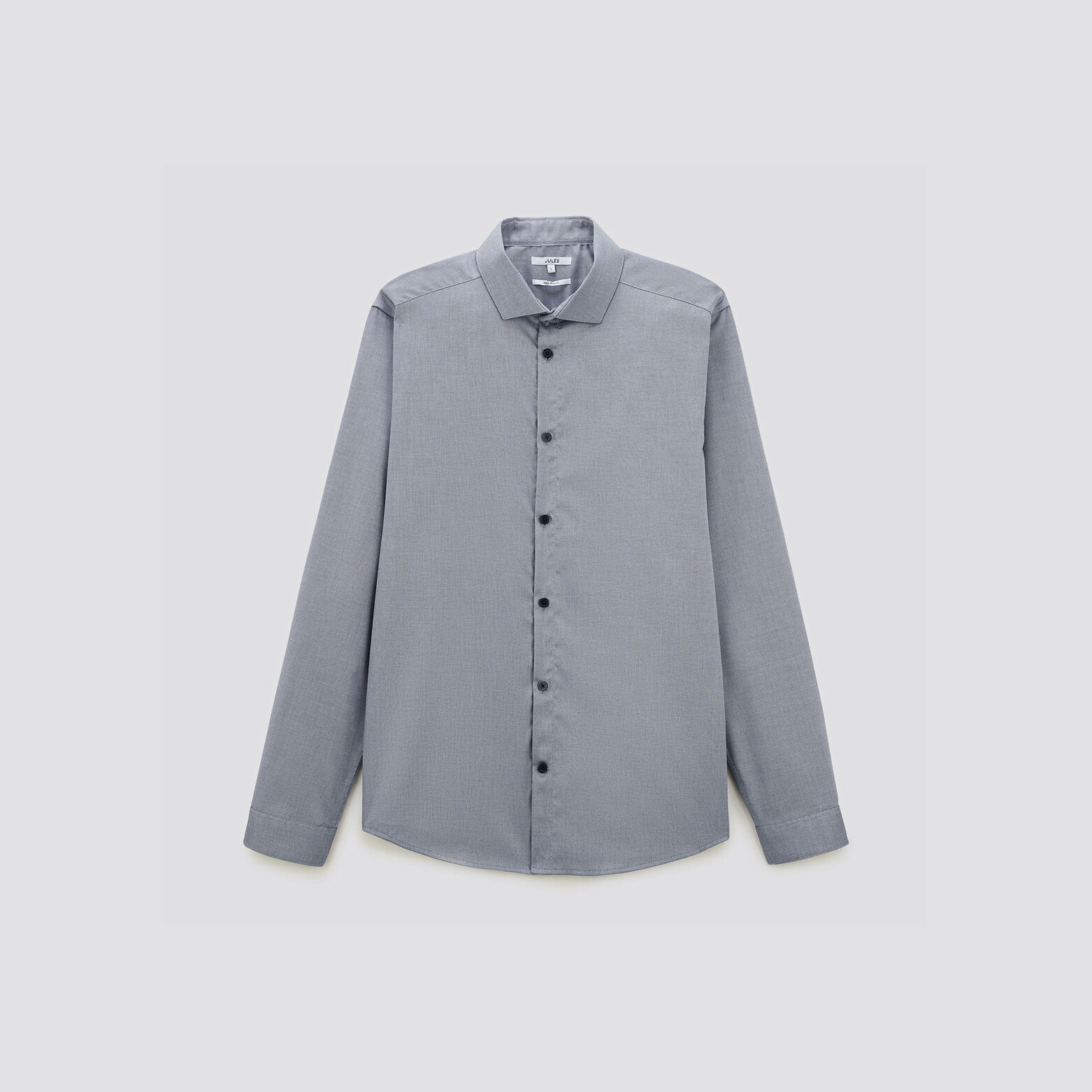 Chemise slim sans repassage unie coton Bleu Marine