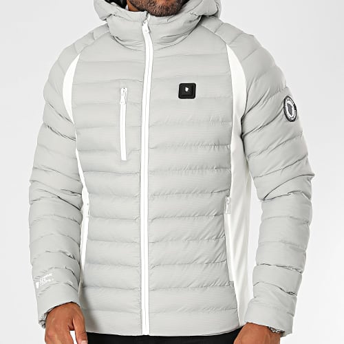 Doudoune Chauffante Capuche Meribel Gris Blanc