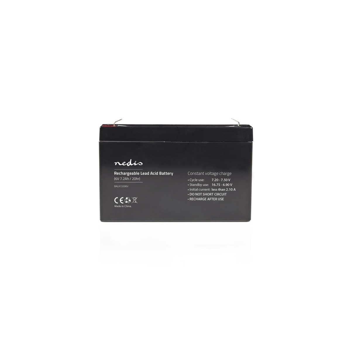 Nedis Oppladbart blybatteri | Lead-Acid | Oppladningsbar | 6 V | 7200 mAh