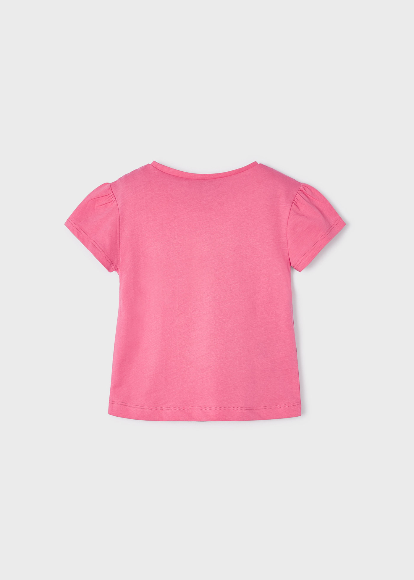 Camiseta de manga curta para meninas, feita de algodão sustentável.