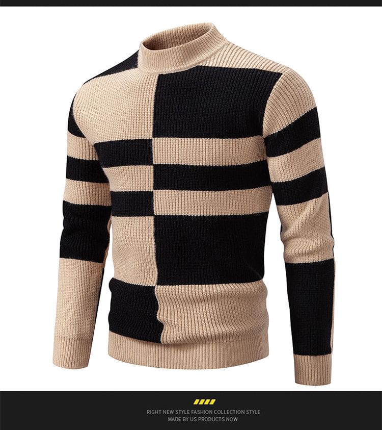 Sparrow Farm - Mock Neck Two Tone Trui