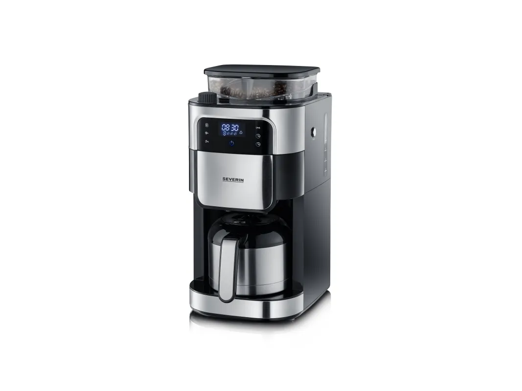 SEVERIN KA 4814 - Kaffemaskine - 8 kopper - børstet rustfrit stål/sort