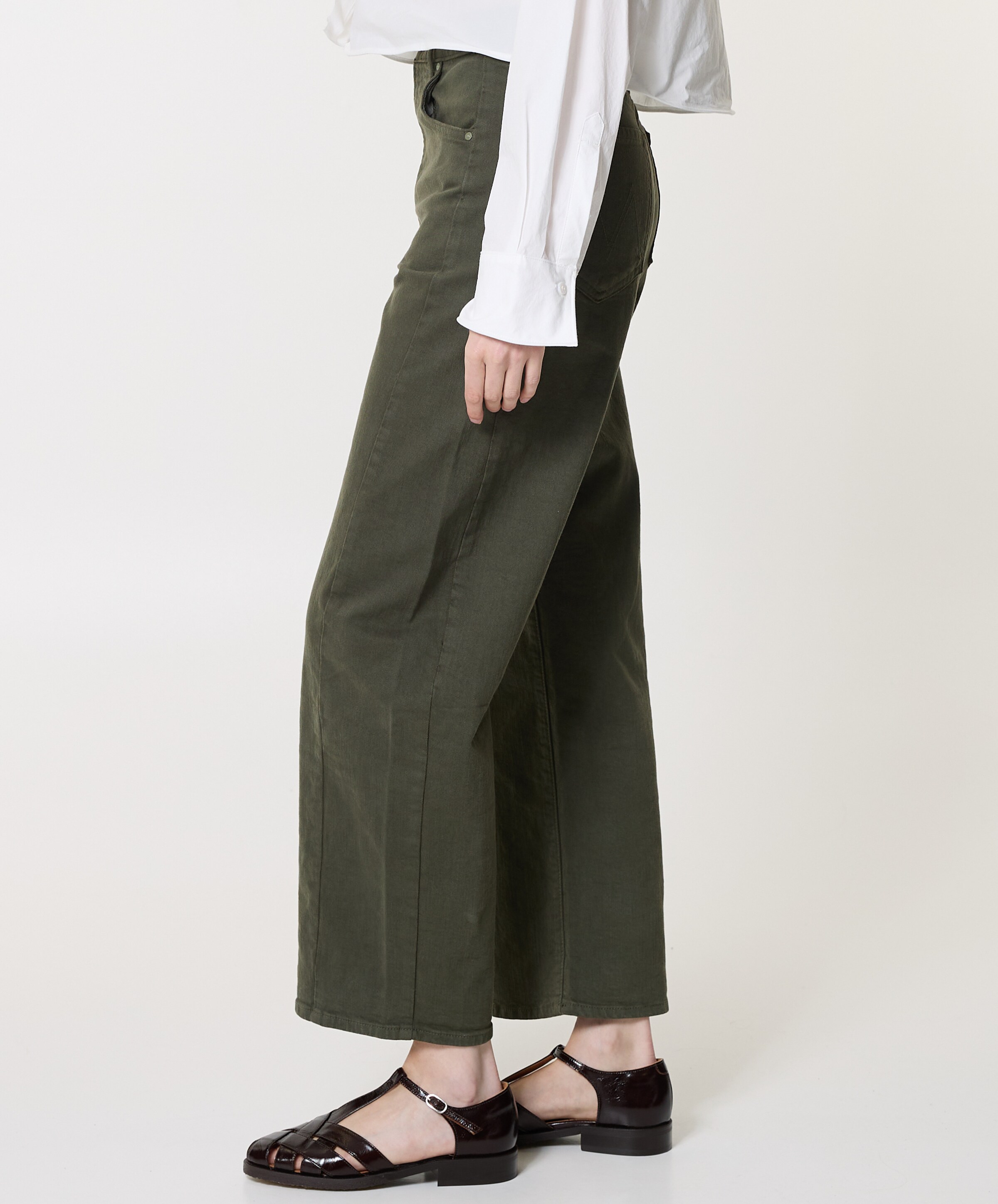 MOTHER The Half Pipe Flood dames jeans groen