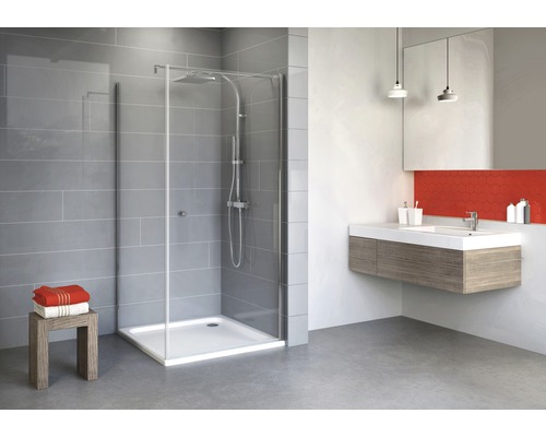Schulte Flexa draaideur 75 cm helder glasprofiel kleur chroom