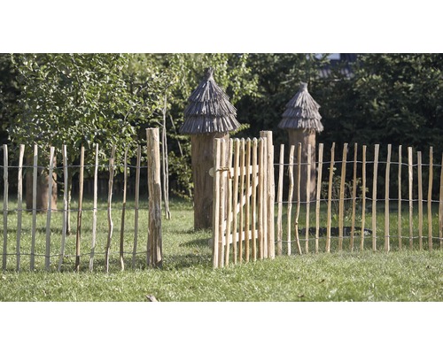 Enkele poort voor schutting, rolhek, hazelnoot, 100 x 90 cm, naturel