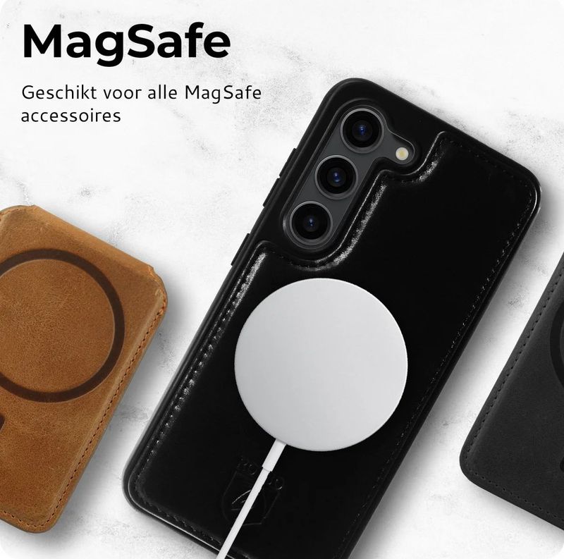 Rosso Elite Samsung Galaxy S23 Hoesje MagSafe Book Case Zwart