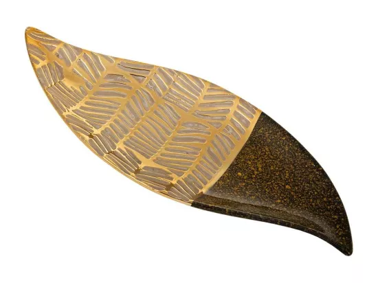Centre de table en céramique dorée 42,5x16,5x2,5h