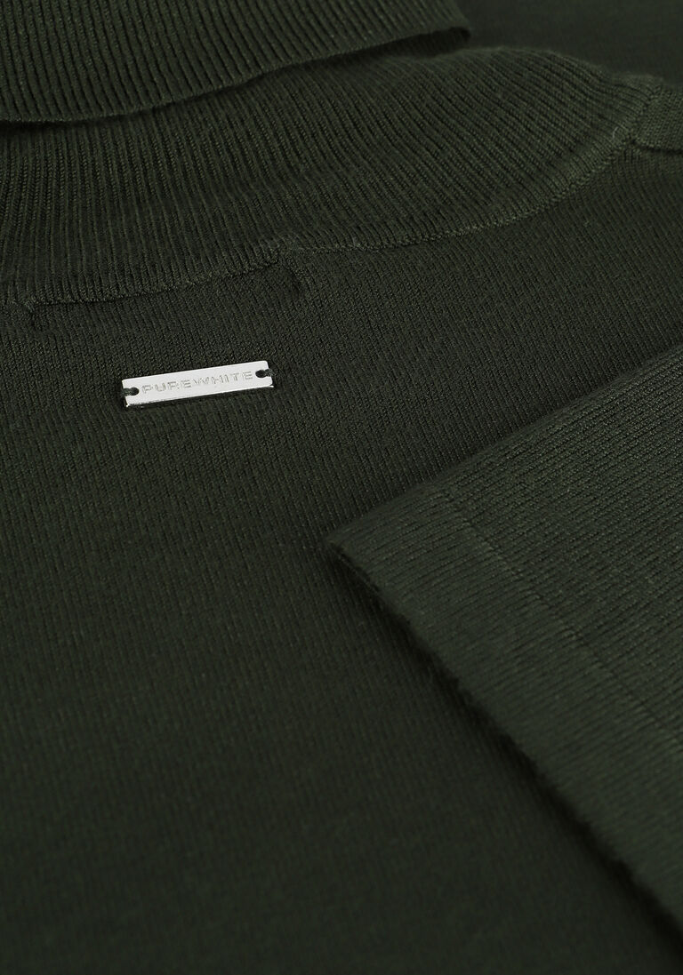 PUREWHITE donkergroene purewhite coltrui essential knit turtleneck