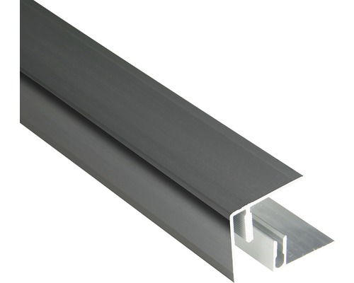 Konsta eindprofiel 41, geanodiseerd aluminium, inclusief montagerail, 41x45x2500 mm