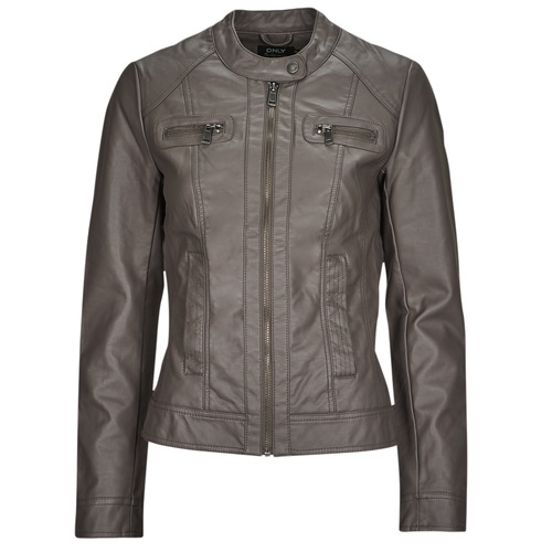Only - ONLBANDIT FAUX LEATHER BIKER  OTW - Gris
