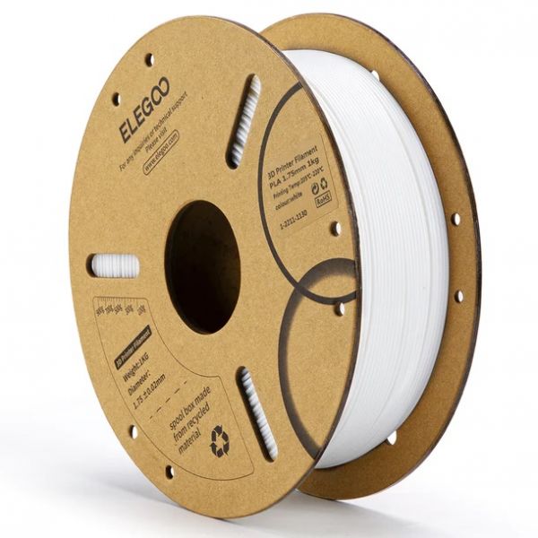 Elegoo Filamento de Impressão 3D PLA 1,75mm 1Kg (Branco) - PLAELG-WHITE