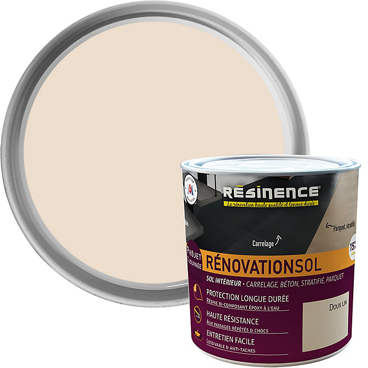 Résine de rénovation sol bi composante époxy Résinence doux lin 300ml