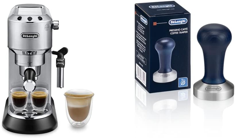 De'Longhi Dedica Style EC685.W, Machine à Café à Pompe en Acier Inoxydable Pour Café Moulu ou Dosettes, Machine à Espresso et Cappuccino, Réservoir de 1,3L, Système Anti-goutte, Blanc