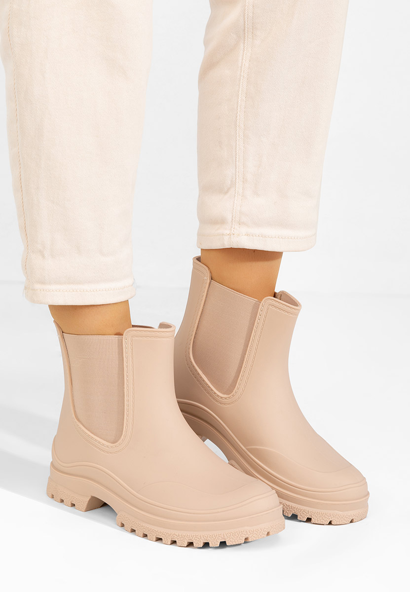Bottines en caoutchouc beige Idecsa