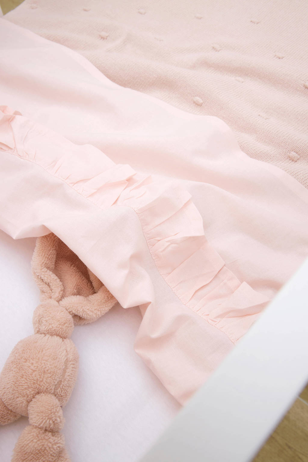 baby wieglaken Ruffle 75x100 Soft Pink