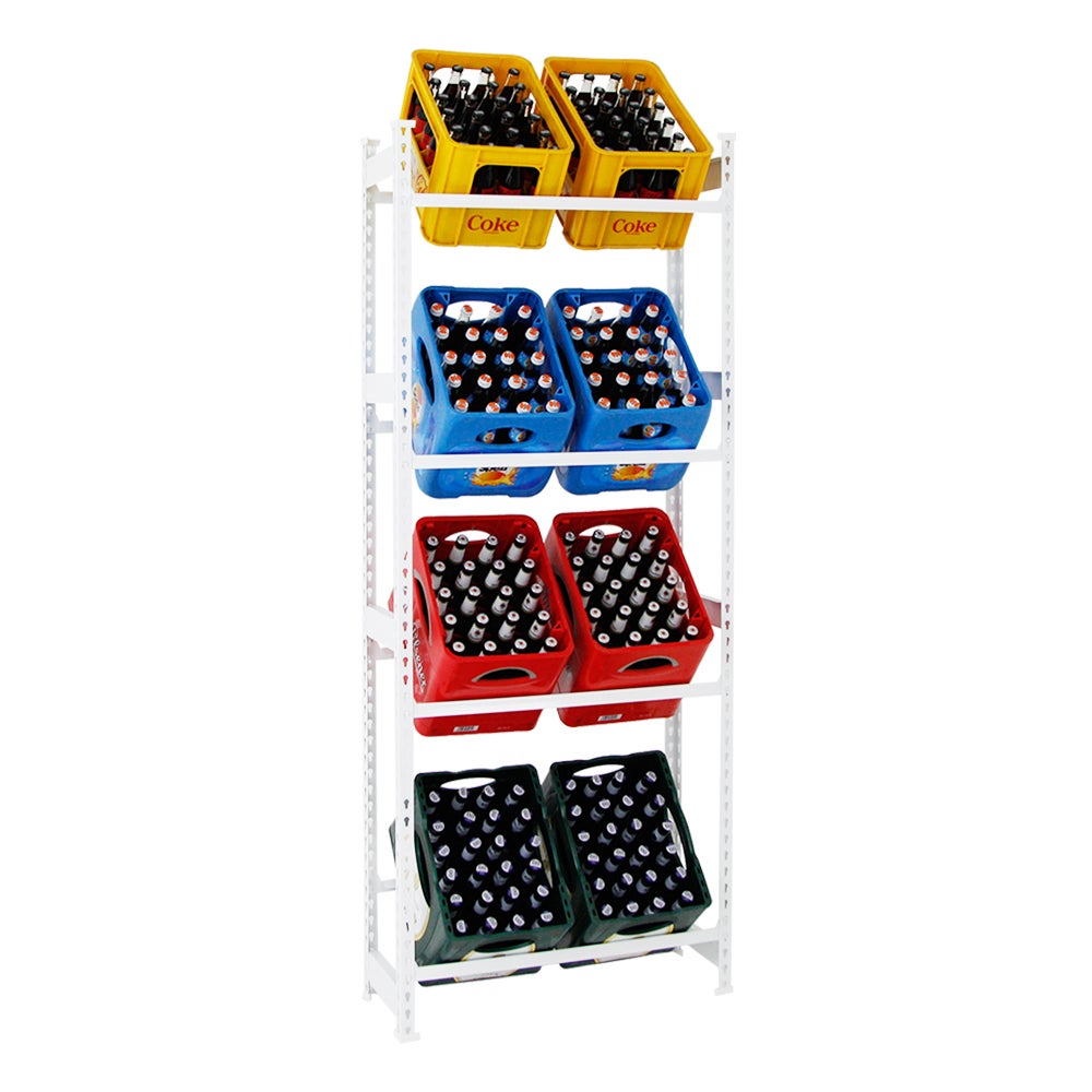 PROREGAL Drankkratplank, Hoog Big Camel, HxBxD 200 x 80 x 30 cm, Wit