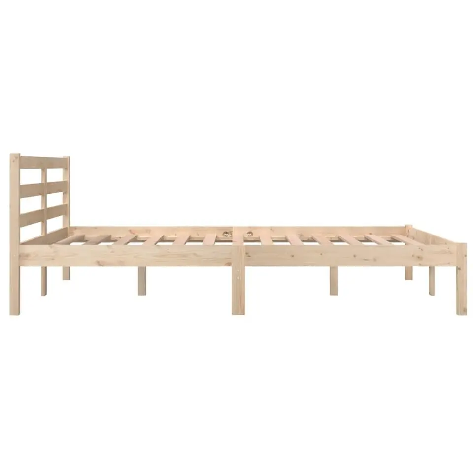 vidaXL - Bed frame met hoofdeinde - Naturel - Massief grenenhout - 140x190 cm