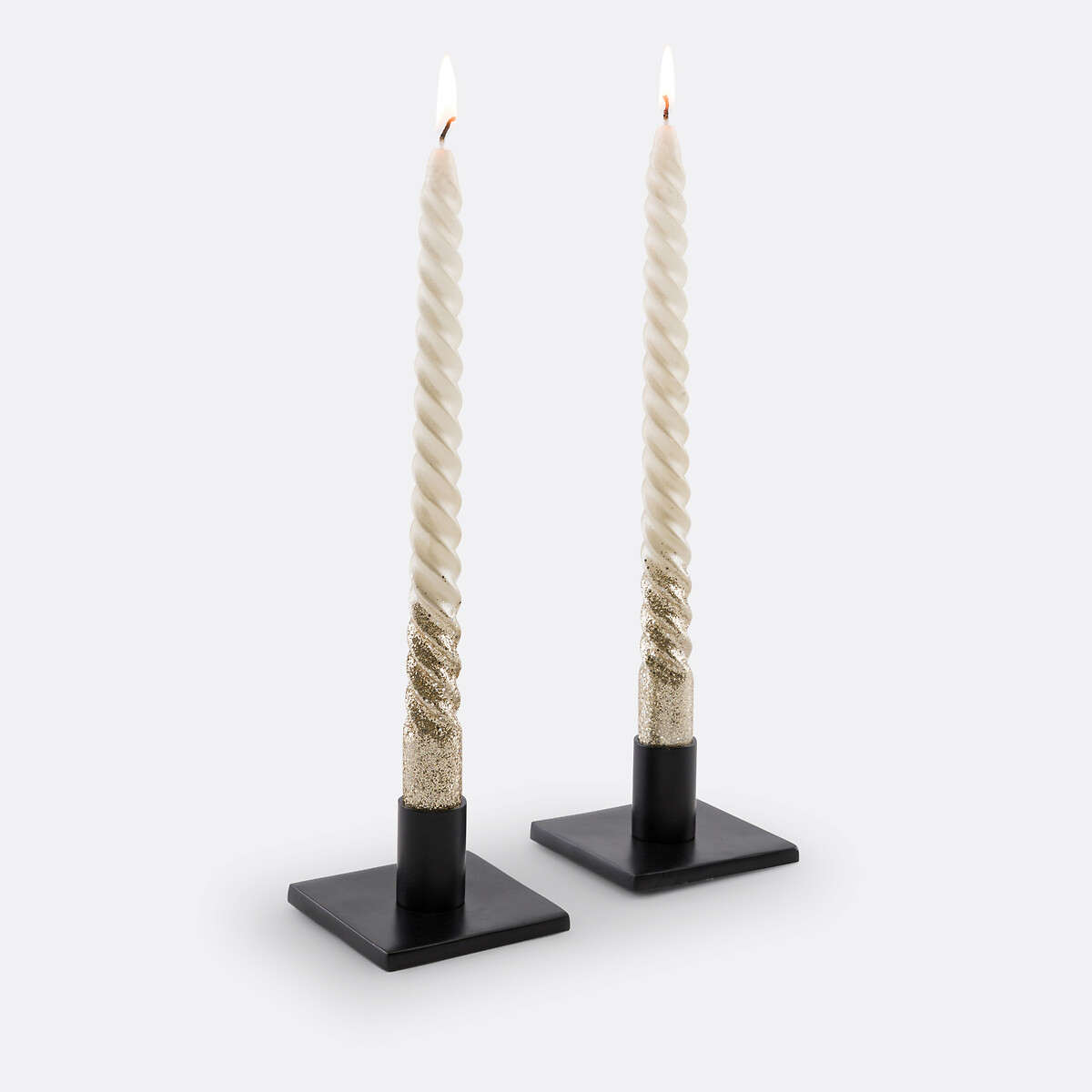 LA REDOUTE INTERIEURS<br>Conjunto de 2 velas torcidas com glitter, Caspar