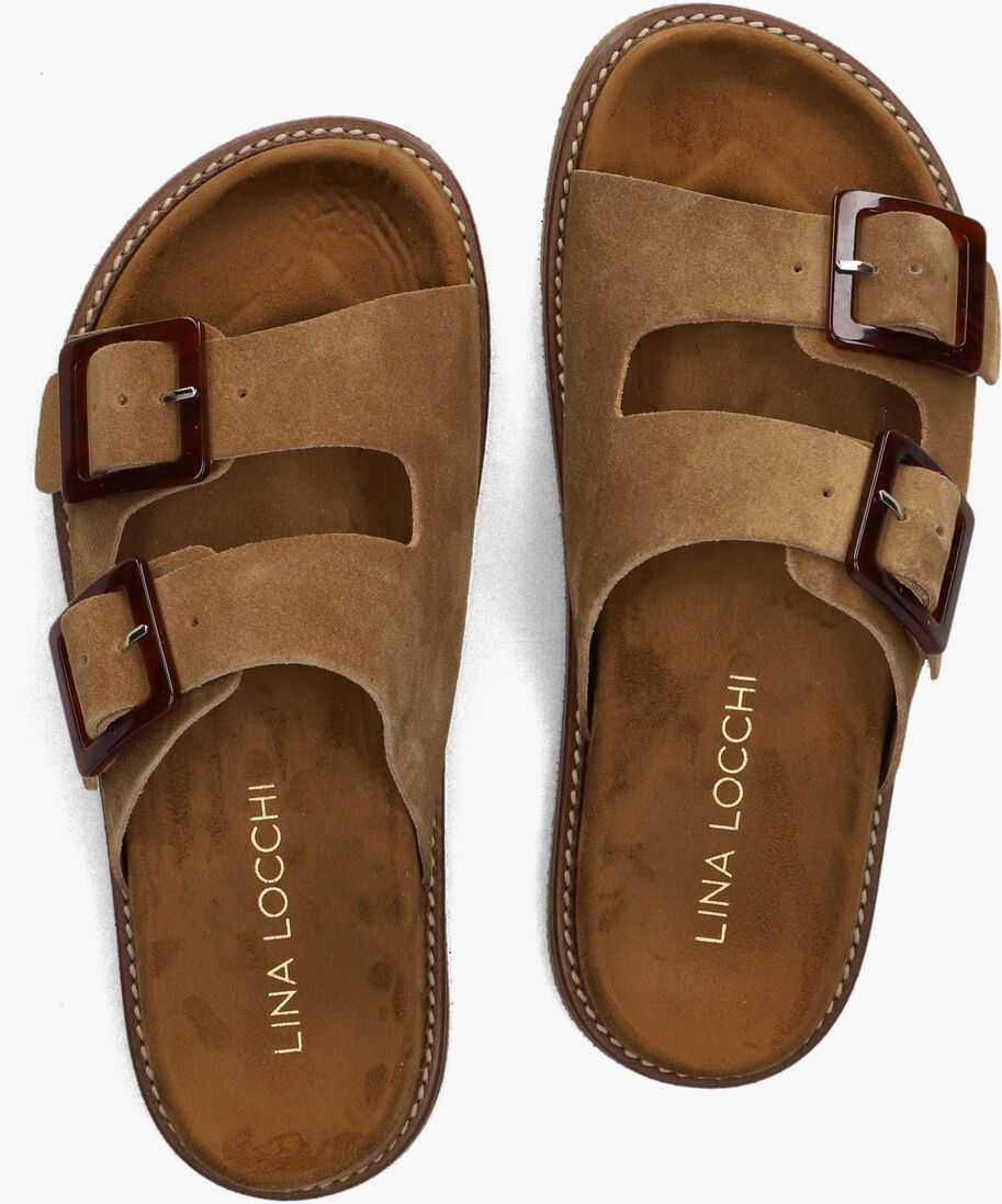 cognac lina locchi slippers sue 2 gesp slipper
