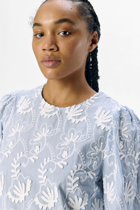 Object blauwe dames blouse