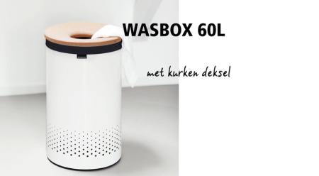 Wasbox, 60 liter, kurken deksel - White
