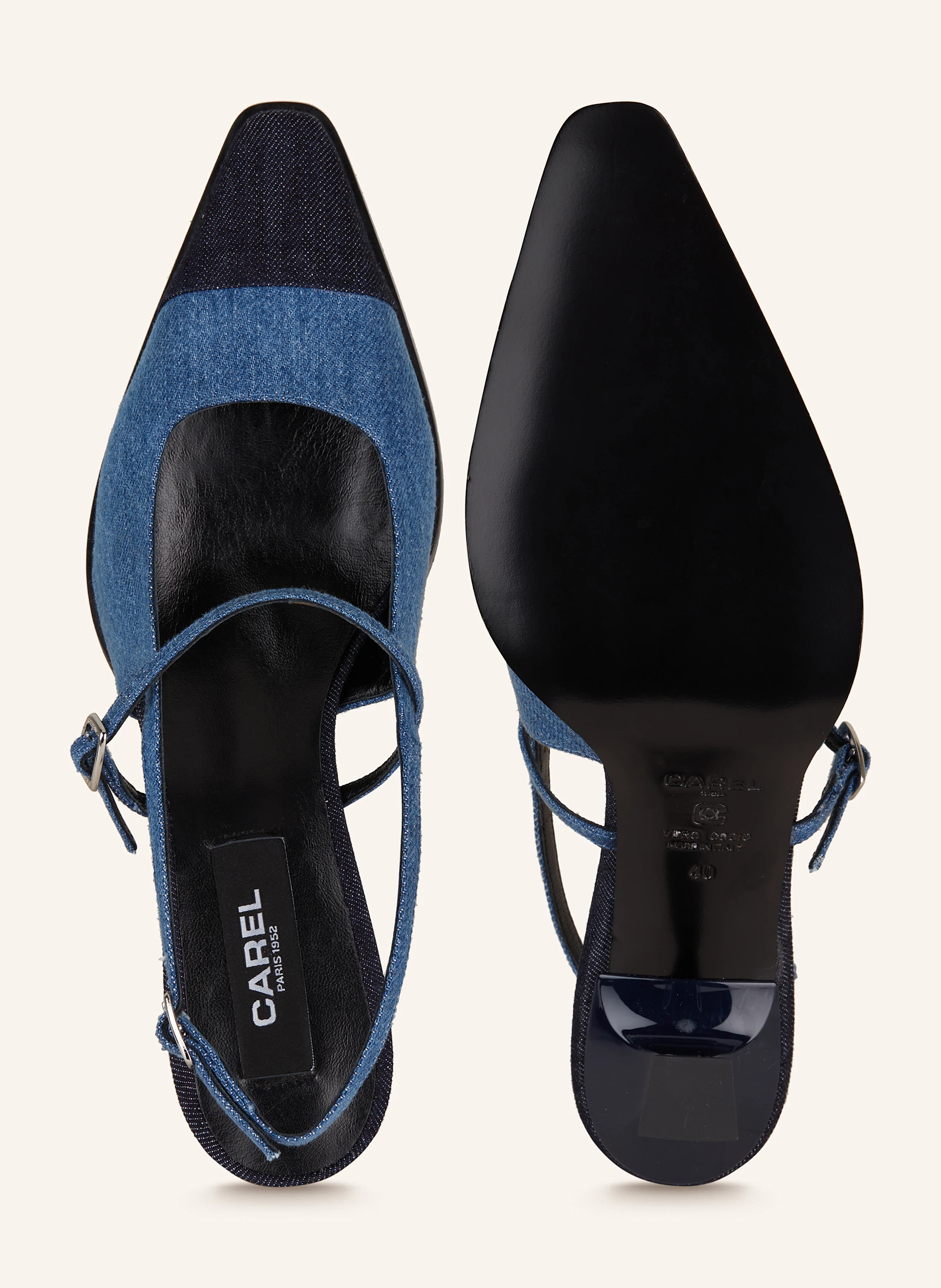 CAREL Slingpumps CECILE in Jeansoptik
