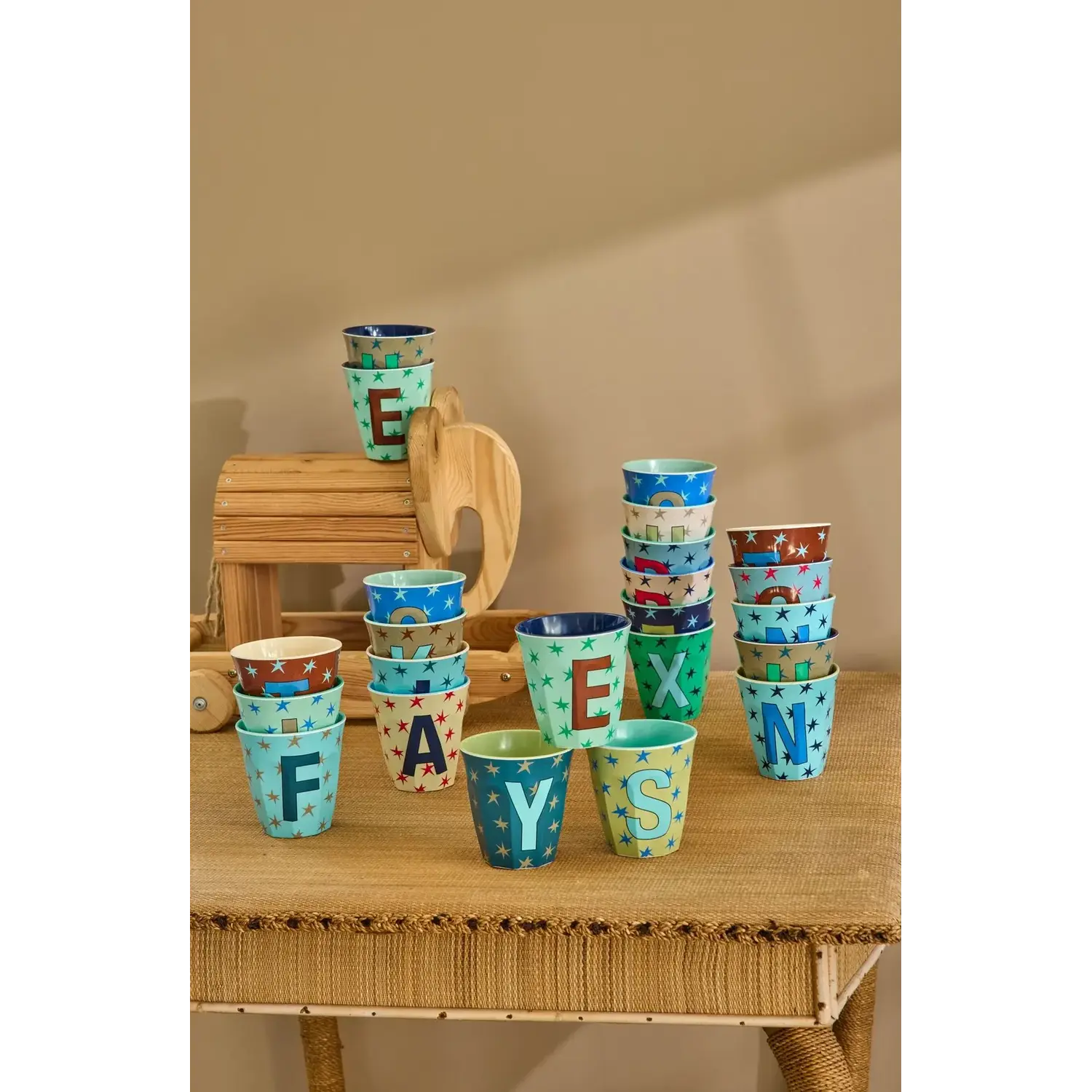Rice | Melamine cup medium Alphabet | Stars