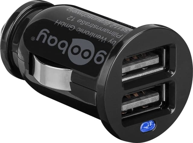 Goobay Apple Lightning billadare (12 W) Adapter för billaddare och Apple Lightning-kabel 1,0 m (svart)