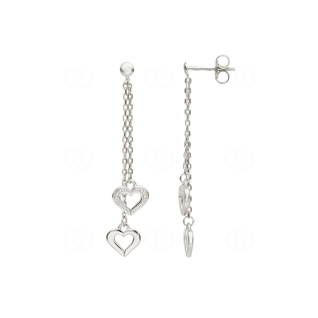 Ohrstecker mit Anhänger 925 Silber Herzen