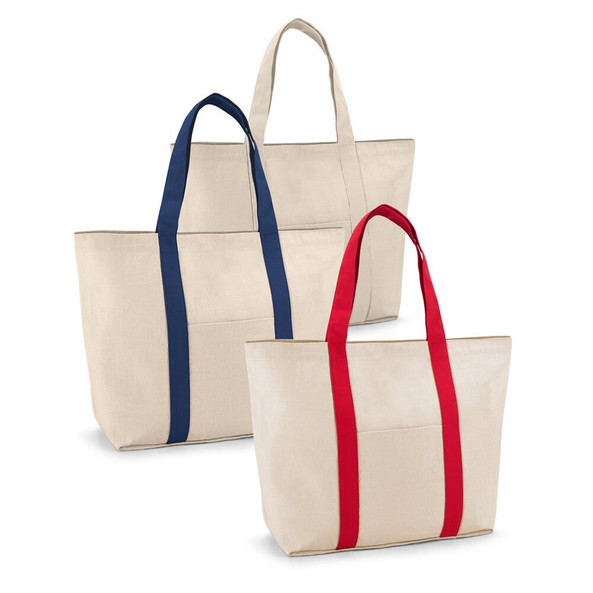 hi!dea 92824 - Sac en toile 100% coton avec poche frontale et intérieure (280 g/m²)