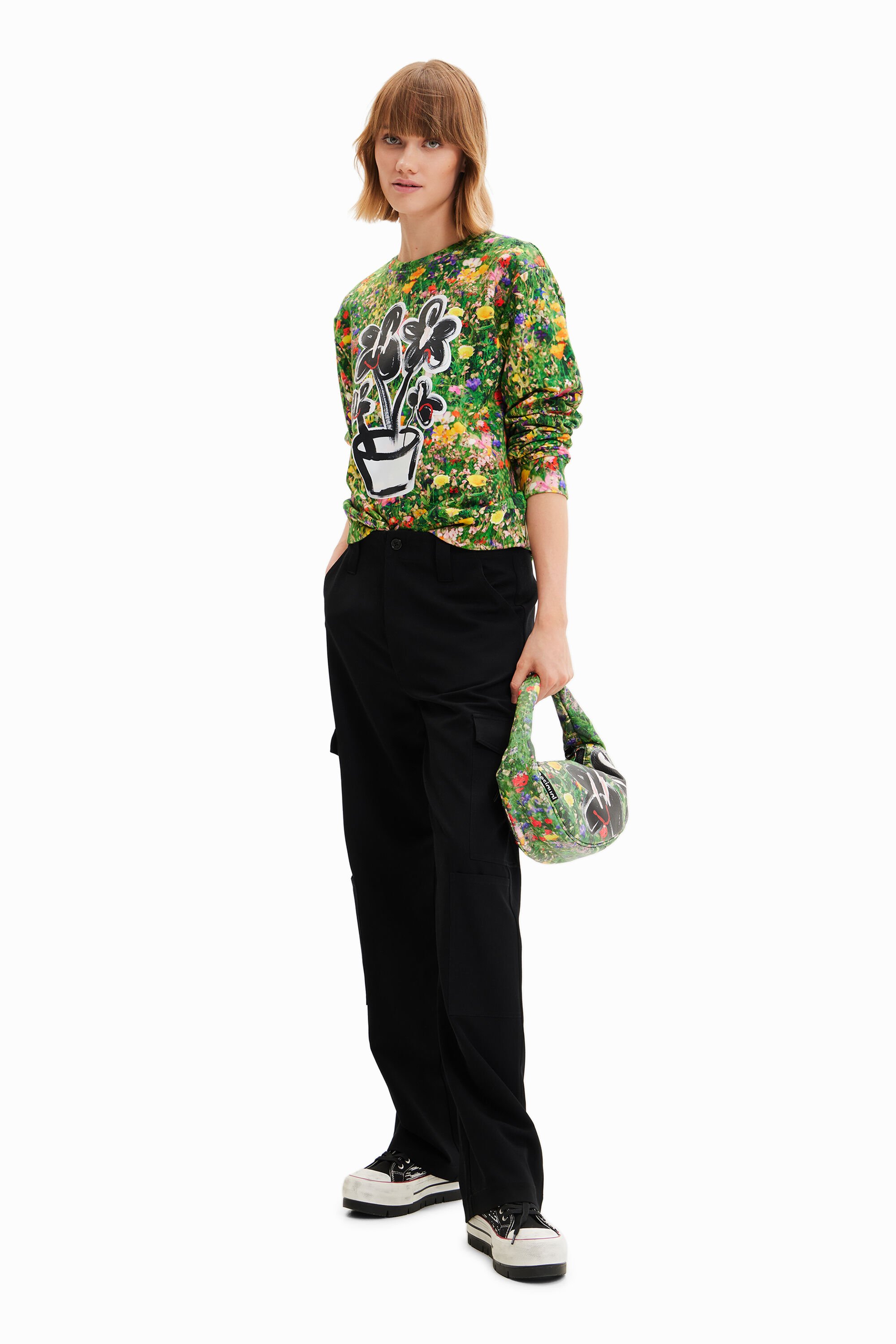 Sweat-shirt fleuri plante