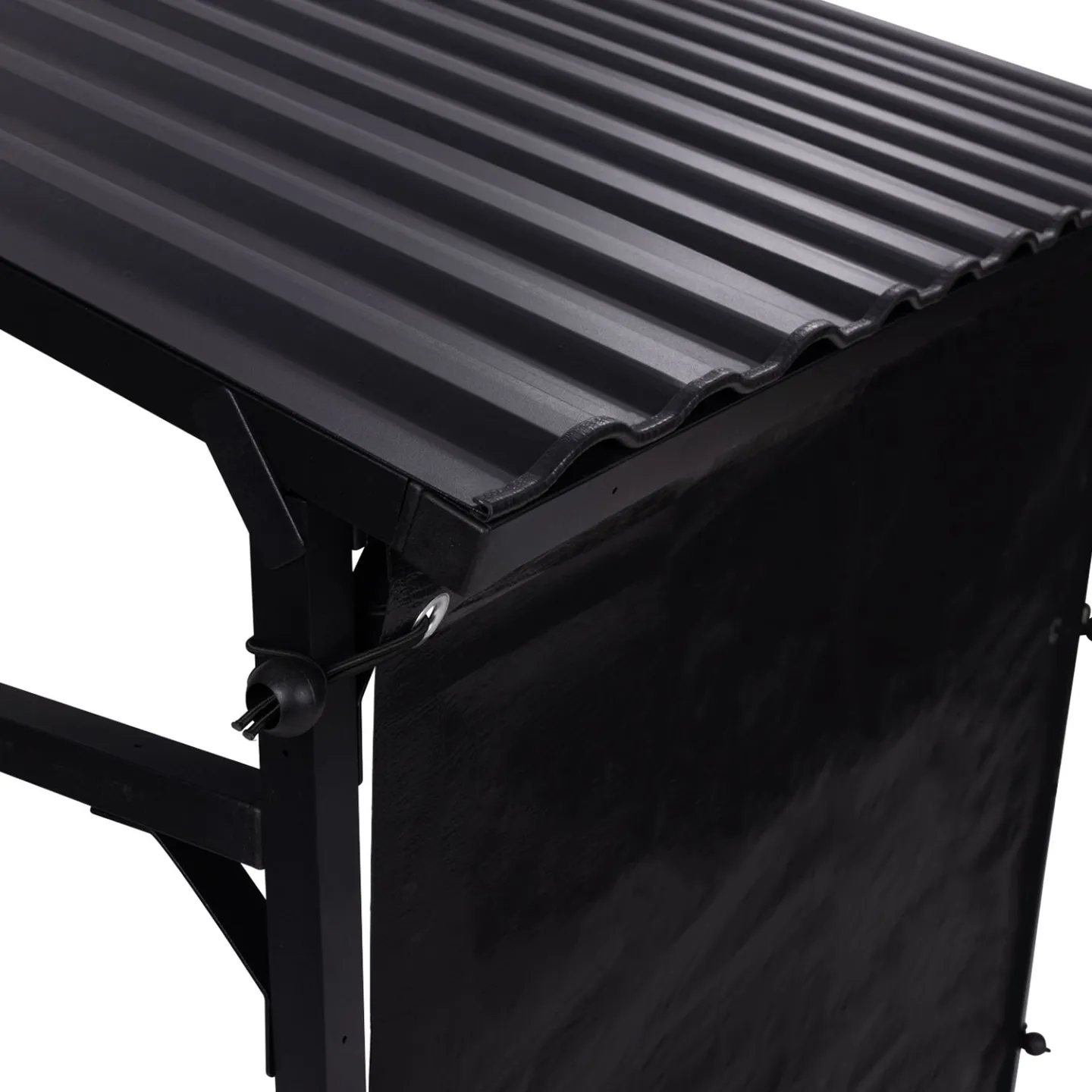Abri de stockage en acier galvanisé pour bûches L.190 cm avec housse de protection 150 gr