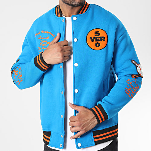 Veste Teddy 7420 Bleu Clair Orange