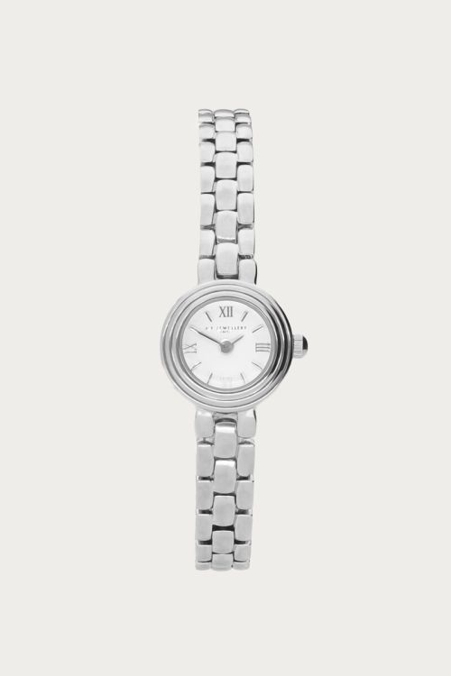 Minimalistische ronde horloge met schakels