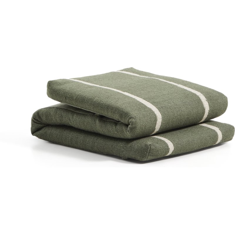 Coussin pour bain de soleil Daila avec motif Ikat 100 % PET vert 50 x 175 cm