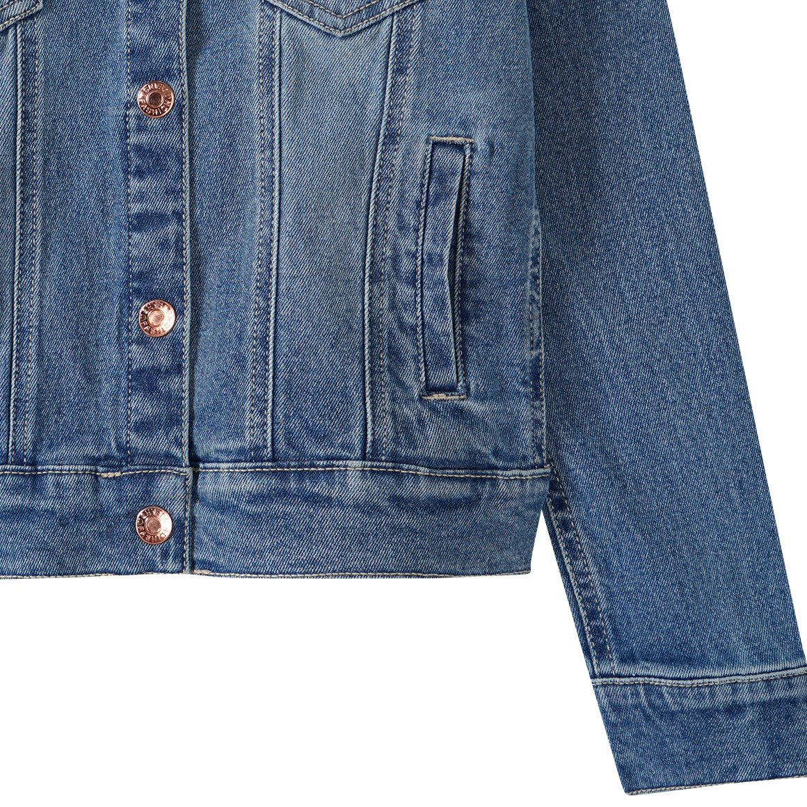 Yigga Mädchen Jeansjacke mit Druckknöpfen blau