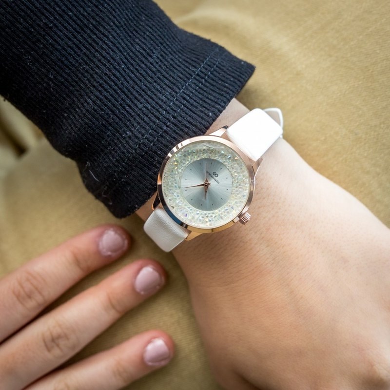 Montre Femme GIORGIO bracelet Cuir Blanc